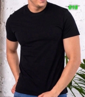 Мужская однотонная футболка черная VD107