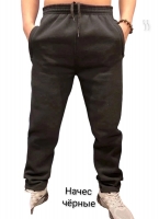 Мужские брюки без манжета с начесом черные 10.23 V104