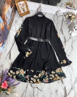 Платье в стиле Пэчворк черное SH2743