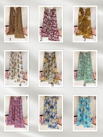 Широкие летние брюки в цветы 962-09 IN