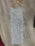 Платье миди на тонких лямках с пайетками белое OP37 11.23