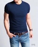 Мужская однотонная футболка темно-синяя VD107