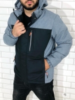 Мужская куртка комбинированная черная с серым VD107
