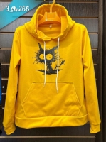 Свитшот с капюшоном Crazy Cat Жёлтый SM266