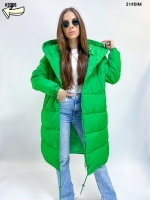 Удлинённая куртка 2056 Зелёная DIM