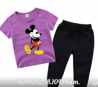 Детский костюм футболка Микки фиолетовая с черными брюками XI