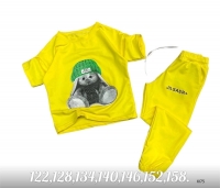 Детский костюм футболка с зайкой и брюки желтый XI