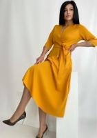 Платье лайт на запах желтое RH122