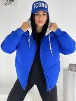 Куртка со сьемным капюшоном 160 ярко-синяя DIM