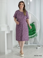 Платье Size Plus линии фиолетовое K36
