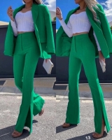 Костюм пиджак и брюки клеш Зелёный BEK