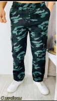 Мужские брюки с начесом милитари зеленые V107