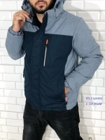 Мужская куртка комбинированная темно-синяя с серым VD107