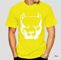 Мужская футболка бульдог желтая SM266