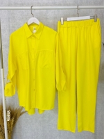 Костюм с брюками Size plus жёлтый M98