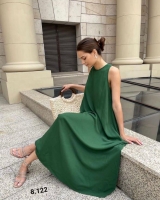 Платье без рукавов длинное Зелёное Rh122
