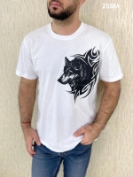 Мужская футболка С волком Белая SM