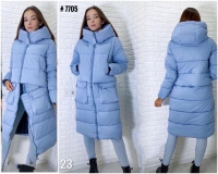 Болоневое пальто трансформер 7705 Голубое DIM