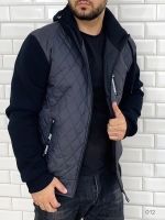 Мужская комбинированная куртка рукава с начесом темно-серая VD107