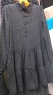 Платье с поясом в мелкий горошек верх пуговки черное O114