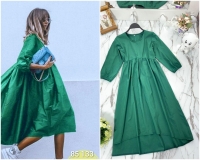 Платье лайт удлиненное сзади зеленое A133
