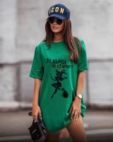 Удлиненная футболка-туника Ведьмы не стареют зеленая IN