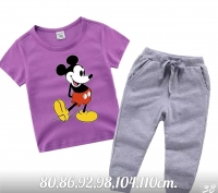 Детский костюм футболка Микки фиолетовая с серыми брюками XI