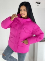 Куртка с капюшоном 102 ярко-розовая DIM