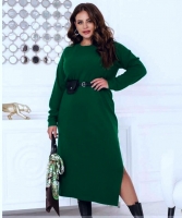 Платье с ремешком Size Plus Зеленое Rh06