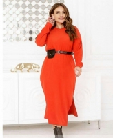 Платье с ремешком Size Plus Красное Rh06