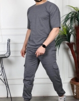 Мужской костюм брюки с карманами на бедре Темно-серый VD107