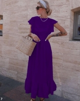 Платье миди Сингапур крылышки Фиолет K115
