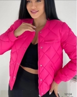 Стеганая куртка яр-розовая T124