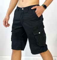 Мужские шорты с карманами хб черные V107