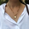 Цепочка на шею женская с кулоном ЗАМОК + мешочек из органзы в подарок 12.23