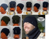 Комплект мужской шапка бини и снуд лапша D219KA