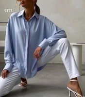 Удлинённая блузка лайт голубая A133