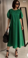 Платье миди лафсан зеленое RH122