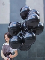 Набор из 48 шаров 30 см черные однотонные