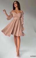 Платье Барби верх запах Бежевое O114 G250 11.23