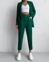 Костюм классика барби пиджак и брюки с ремешком зеленый RX