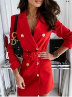 Платье-пиджак барби с ремешком красный BEK