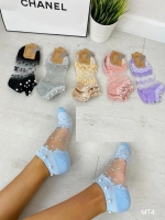 Комбинированные носки с жемчужинами MT