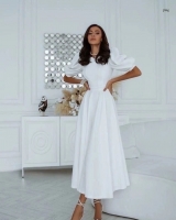 Платье миди барби с открытой спиной белое K115