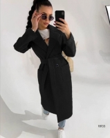 Пальто с крупными карманами с кашемиром черное A133 11.23